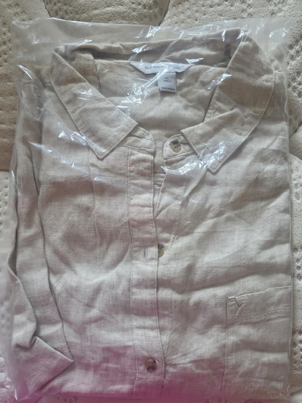 Old Navy Womens Light Cream Button-Down Casual Shirt
